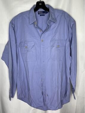 Polo Ralph Lauren Blue Button Down Shirt Size Mens Medium Size Large